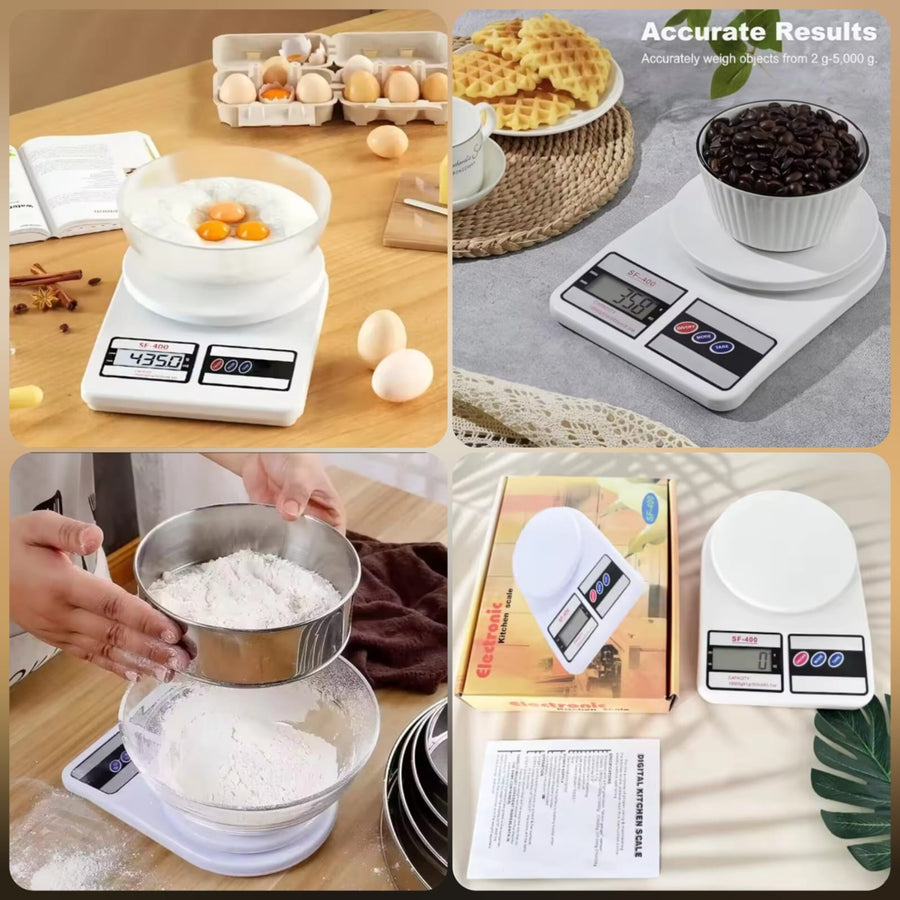 Digital Kitchen Scale SF-400 – Precise 5kg Food Weighing Machine