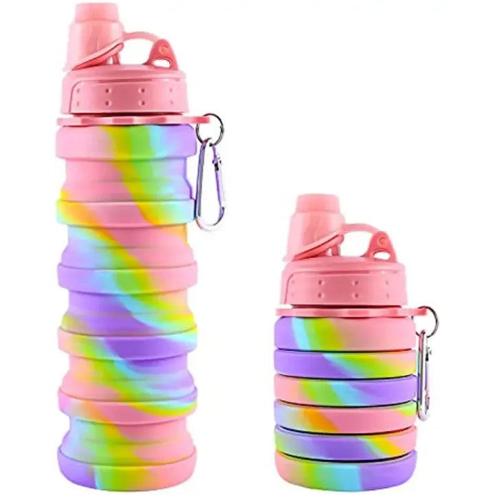 Foldable Silicone Water Bottle 500ml – BPA Free Travel & Gym