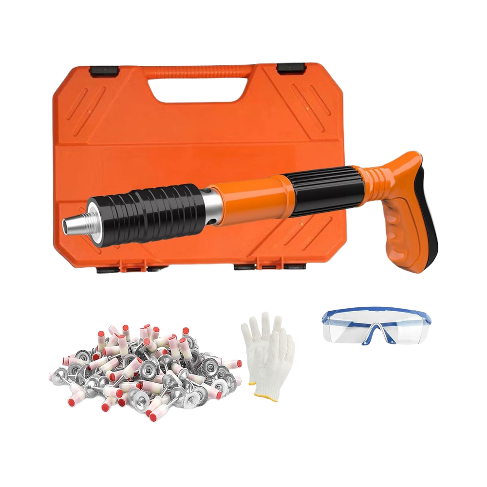 Mini Steel Nail Gun – 5-Speed Adjustable, 10 Nails Kit for Concrete & Wood