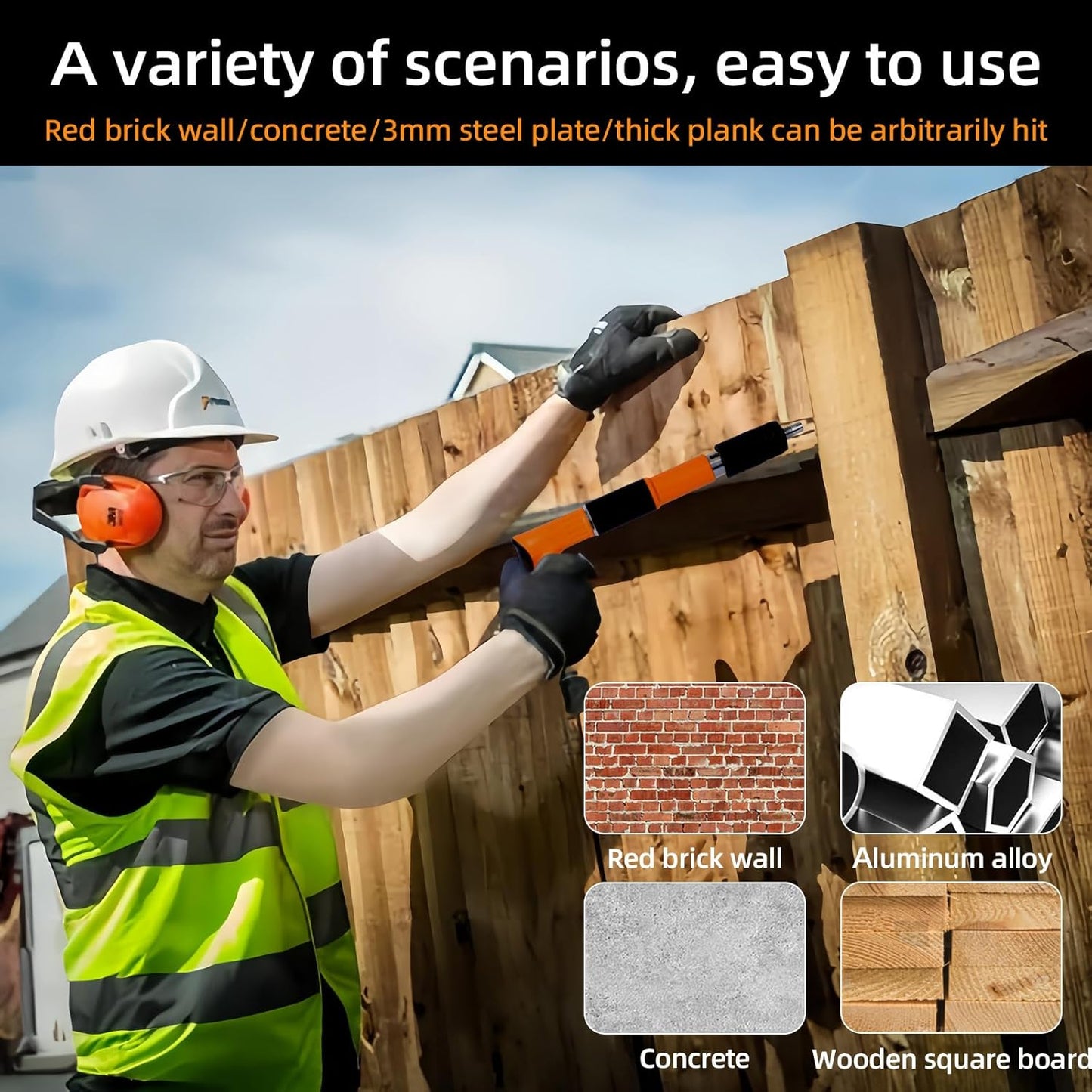 Mini Steel Nail Gun – 5-Speed Adjustable, 10 Nails Kit for Concrete & Wood
