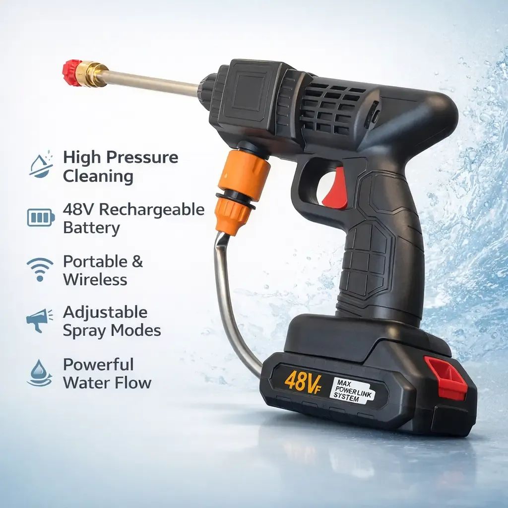 Wireless-High Pressure Wash Gun For Multi-Purpose Cleaning