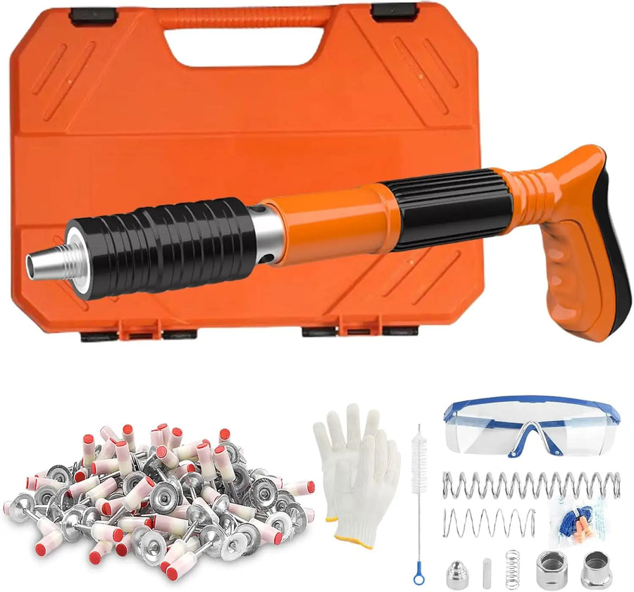 Mini Steel Nail Gun – 5-Speed Adjustable, 10 Nails Kit for Concrete & Wood